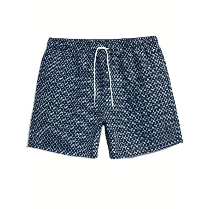 Men s Fashion Geometric Print Shorts Men s Quick Drying Men s Pocket Swimming Shorts M
