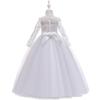 Flower Girl Princess Dress For Weddings Summer Kid Formal Bow Long Gown For School Evening Party Children New Year Cloth LP-227