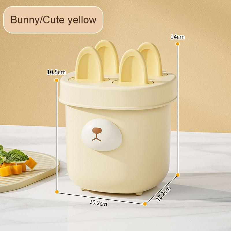 Fryseboks 4 rom Iskremform Matkvalitet Tegneserieform Isgitterlagerboks Gjenbrukbare Runde Ispinnformer Is DIY