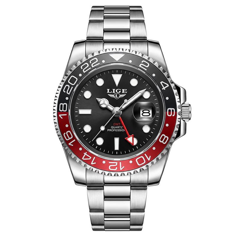 LIGE New Men's Quartz Watches Top Brand Luxury Stainless Steel Waterproof Luminous Date Business Mens Watches Relogio Masculino