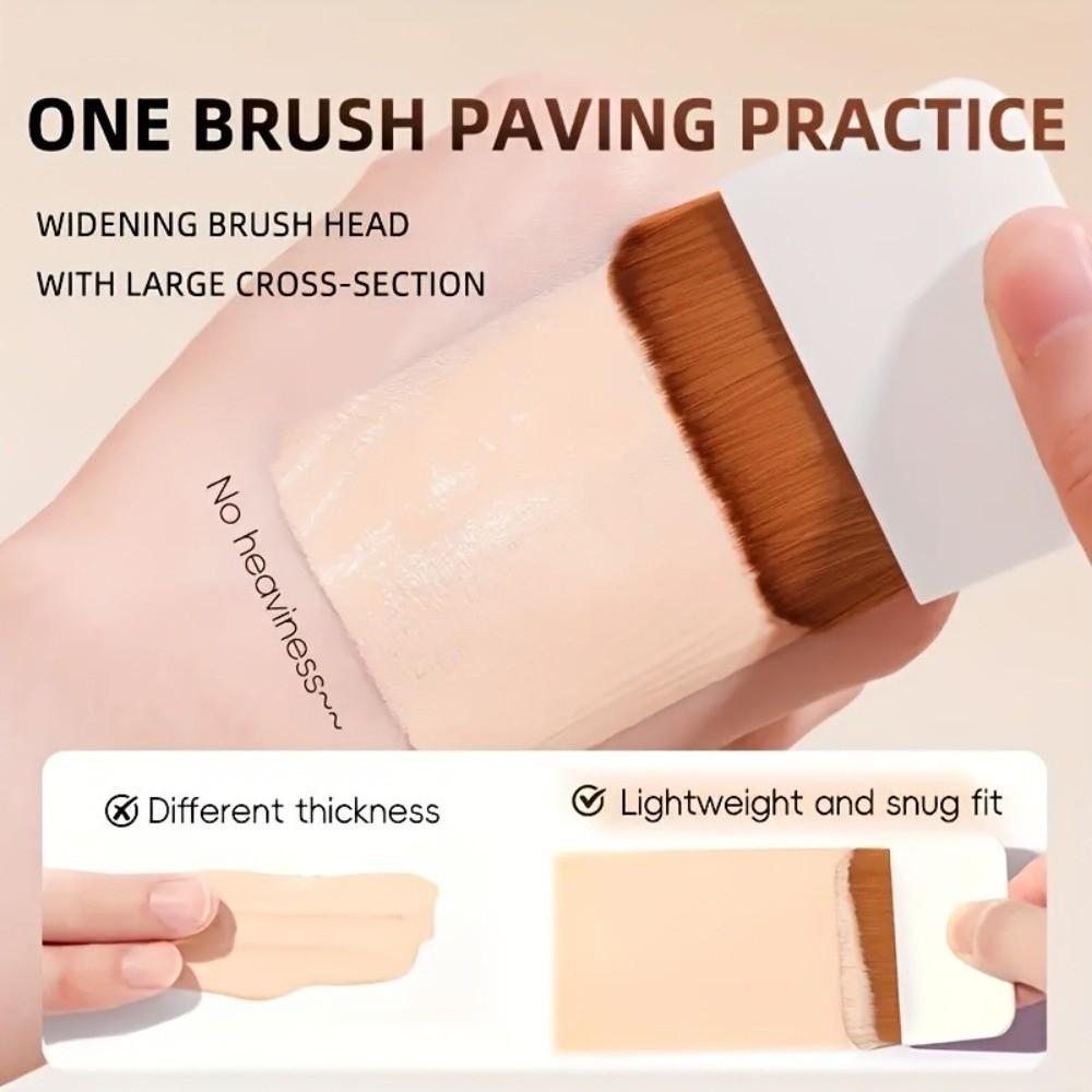 Ultra-thin Compact Foundation Brush With Mirror Beauty Tools Flat-head Makeup Brush No Trace Foldable Foundation Brush