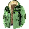 Veste d'hiver rétro pour homme en coton doublée polaire avec capuche et fermeture éclair