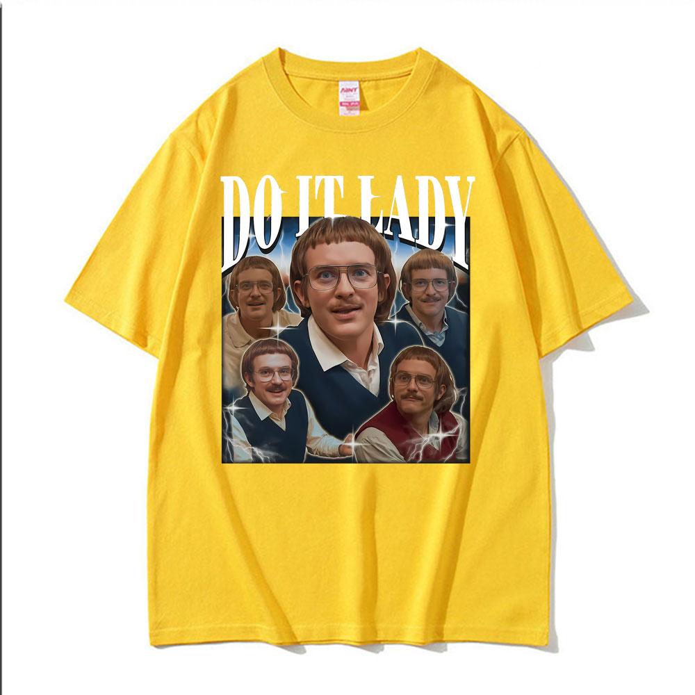 Do It Lady Meme Chit Retro Lustig Klassischer Print T-Shirt Unisex Damen Mode Übergroße T-Shirts Kurzarm Gemütliches T-Shirt Streetwear