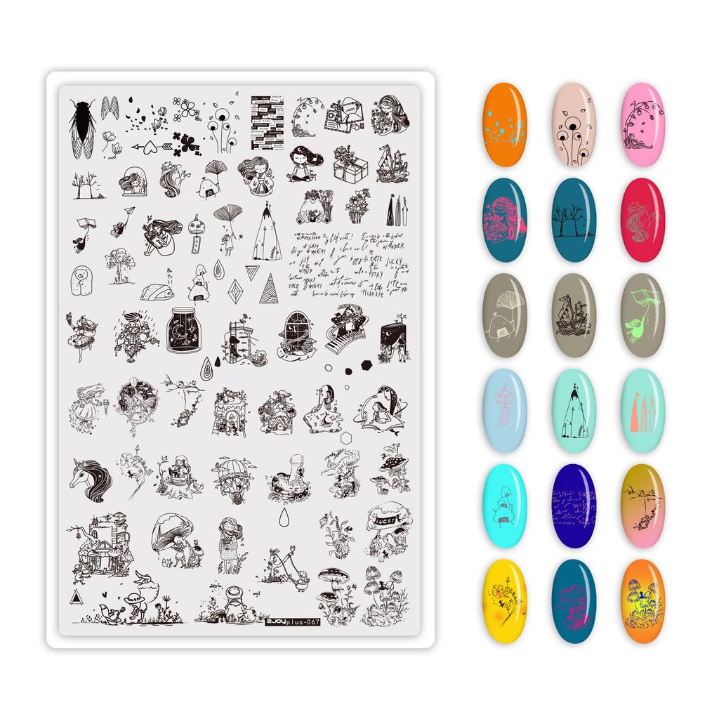 9.5X14.5cm Big Size Nail Stamping Plates Flower/Geometric Designs Nail Art Template For DIY Nail Decor 5.6cm round Stamper Plate