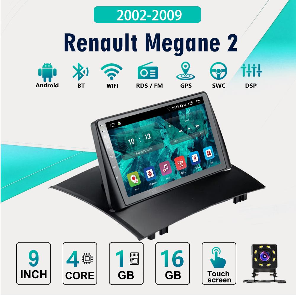 2Din Android Car-Play Car Radio,Renault Megane 2 2002-2009,Multimedia Player Head Unit Stereo GPS Navigation BT WIFI,2+32GB