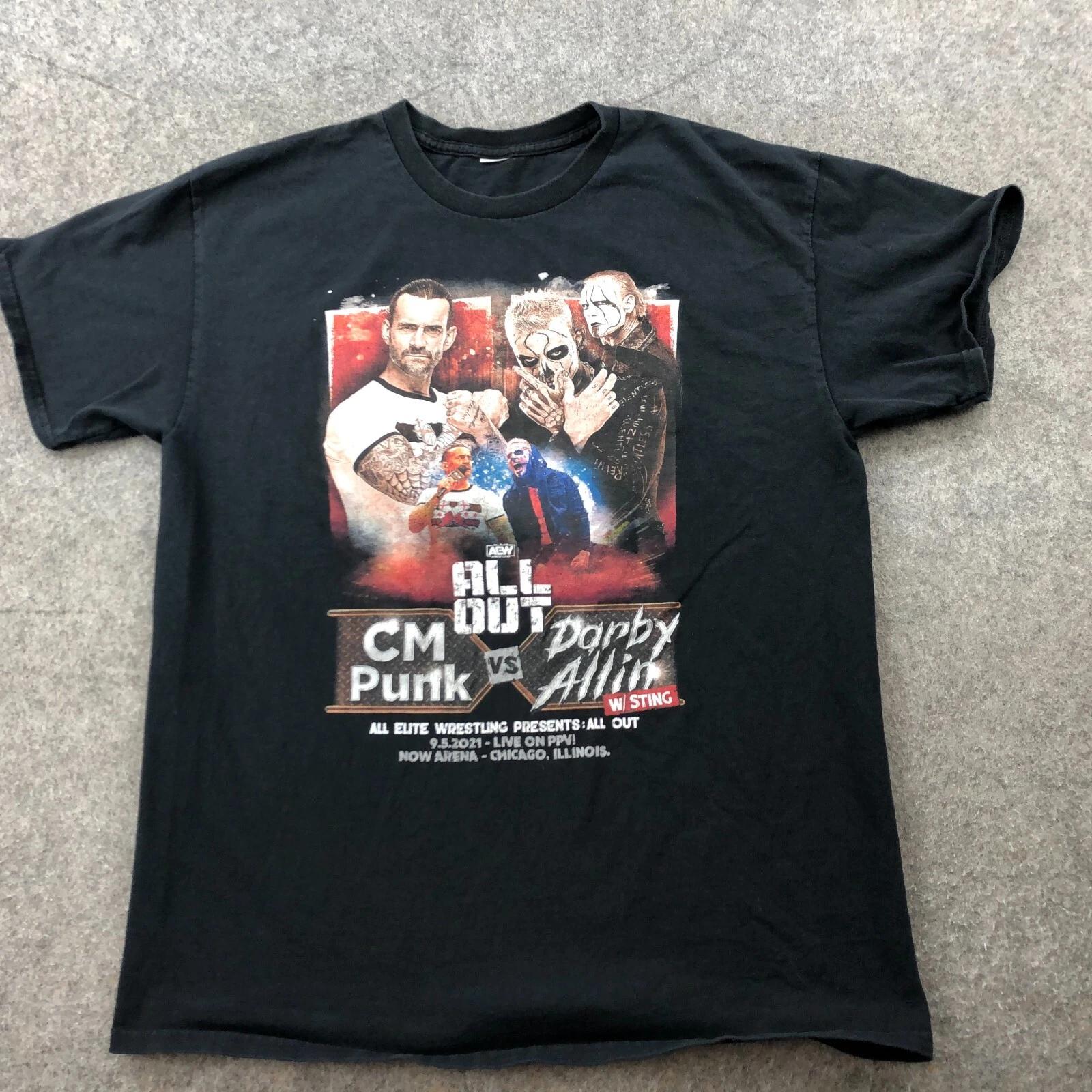AEW All Elite Wrestling Shirt Mens Large CM Punk Darby Allin Sting S