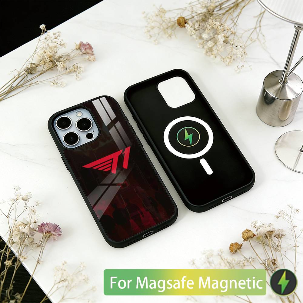 Cool t-T1 E-gaming Design Phone Case For iPhone17,16,15,14,13,12,11 Plus,Pro Magnetic For Magsafe Wireless Charging