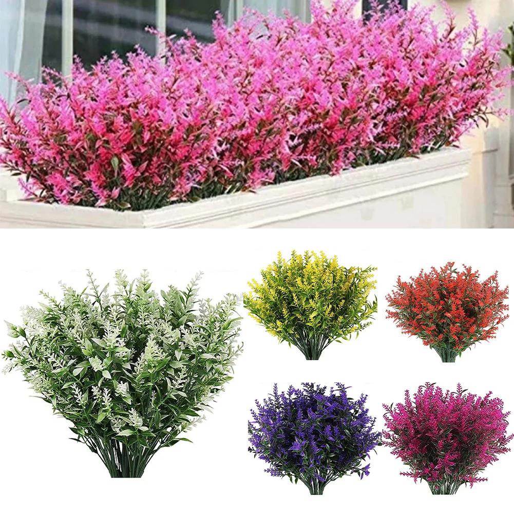 8 Bundles of Lifelike Artificial Flowers for Outdoor Home Garden Decor Vibrant Faux Plants for Patios and Walkways