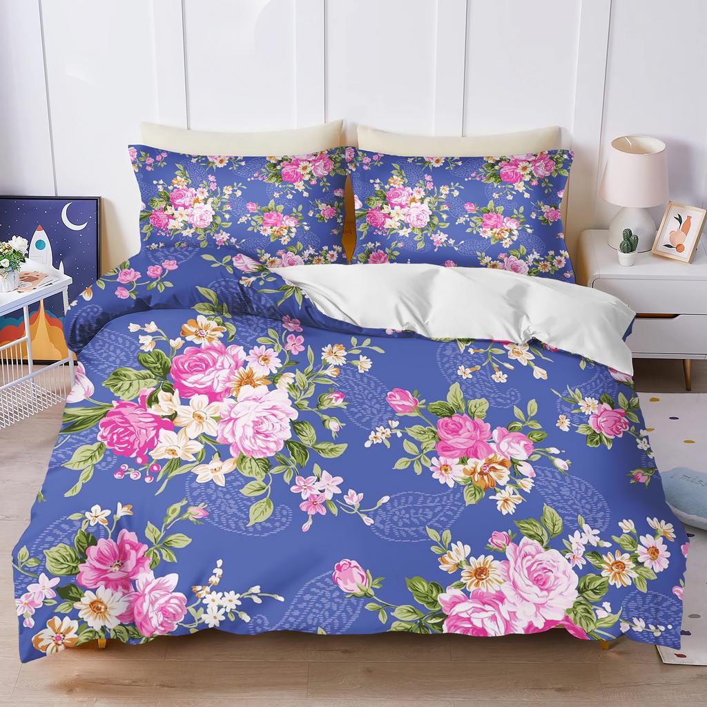 Plant Cute Flowers Bedding Set 3D Children'S Bedding Set Quilt Duvet Cover King Size Twin Covers Children Printed 100% Polyester