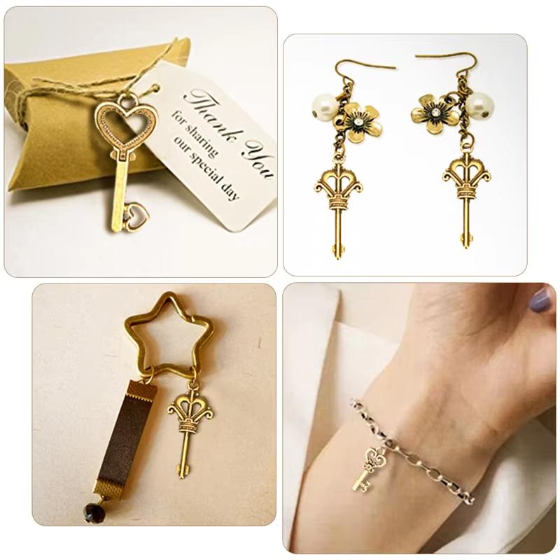 125/40 Stück Gemischte Kleine Schlüssel Anhänger Vintage Bronze Metall Liebes Schlüssel Anhänger Feine Trendige DIY Schmuck Halskette Handwerk Dekoration