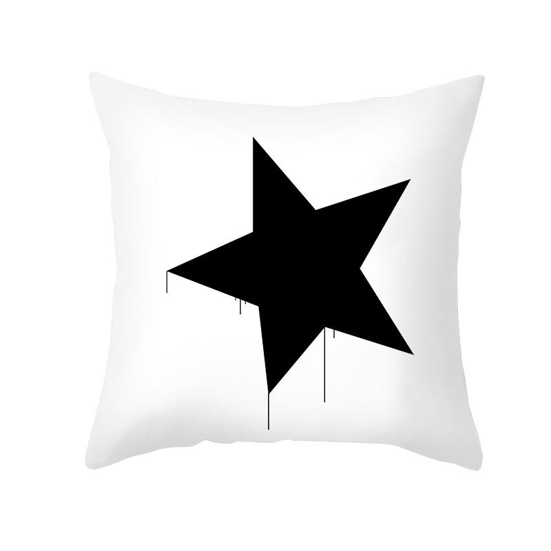 Neuer Kissenbezug Pfirsichhaut Schwarz-Weiß-Buchstabendruck Sofakissenbezug Büro-Kissenbezug