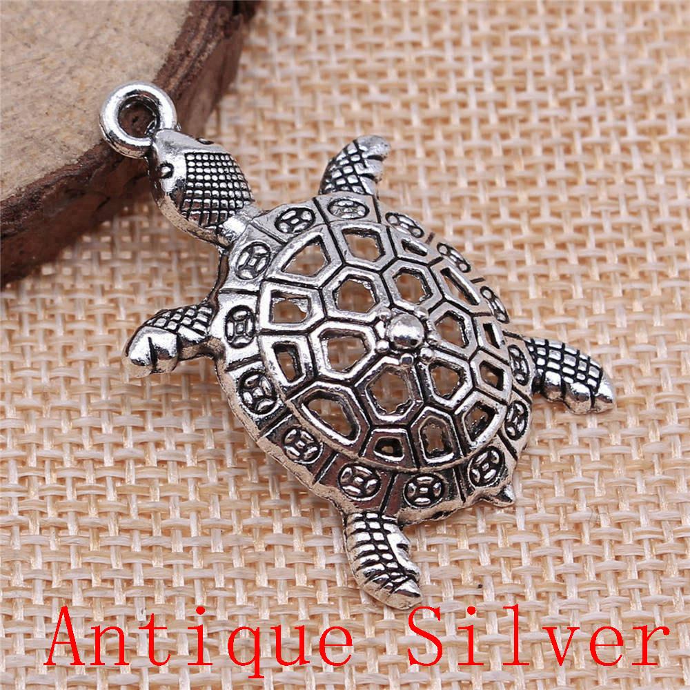 Turtle Shaped Charms Pendant For Bracelet Necklace Jewelry Making Craft Findings