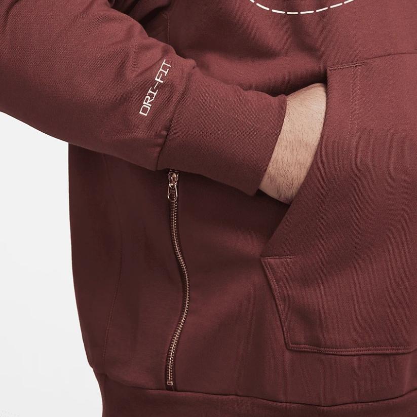 Nike Team 31 Standard Issue Hooded Drawstring Pocket Sweatshirt Men sweatshirt Brown DX9488-231
