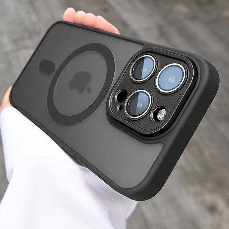 Case For iPhone 15 14 13 11 12 Pro Max Plus For Magsafe Magnetic Lens Protection Matte Cover