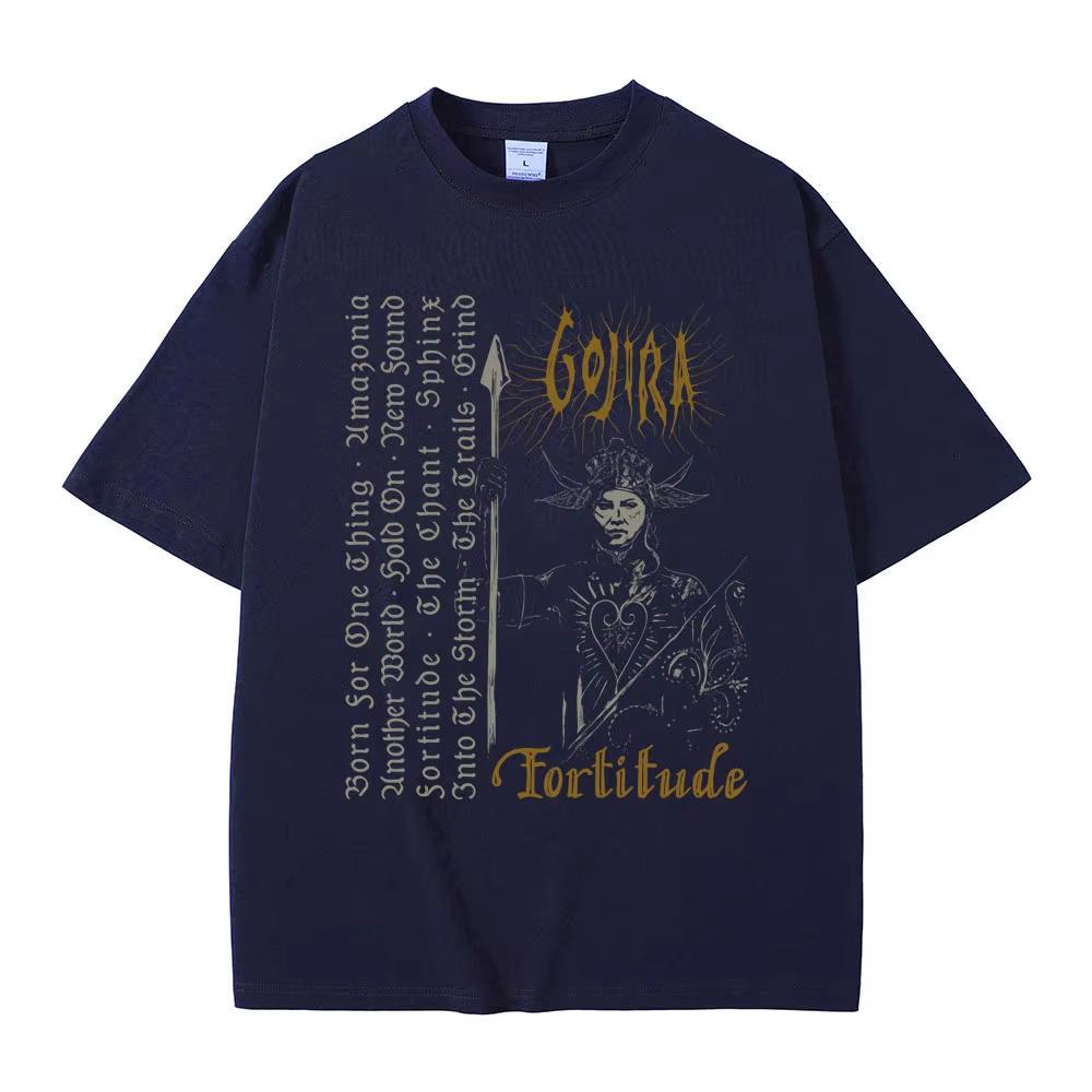 Metal Band Gojira Fortitude Album Graphic T-shirts Men's Women Casual Cotton Oversized T Shirts Male Vintage Rock T-shirts Tops