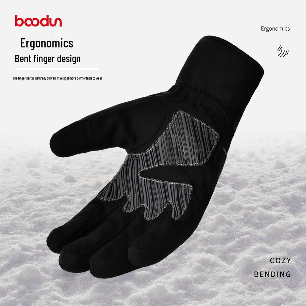 Boton Thinsulate Ski & Mountaineering Gloves: Cold & Frost Protection, Winter Warmth, Five-Finger Design, Suitable for Electric Vehicles.