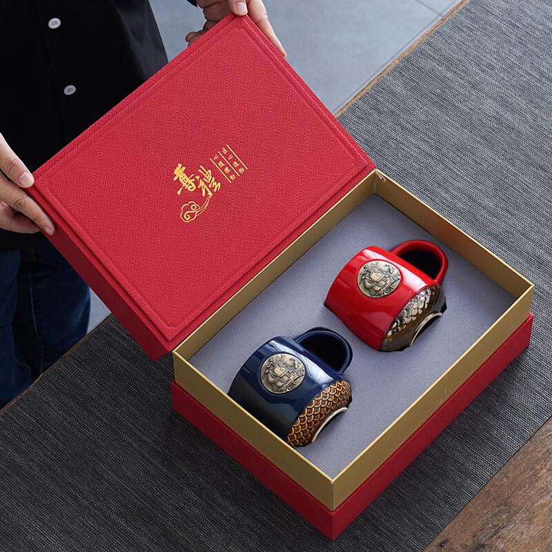 Fish Scale Ceramic Coffee Mugs (400ml) with Lid & Spoon Gift Set