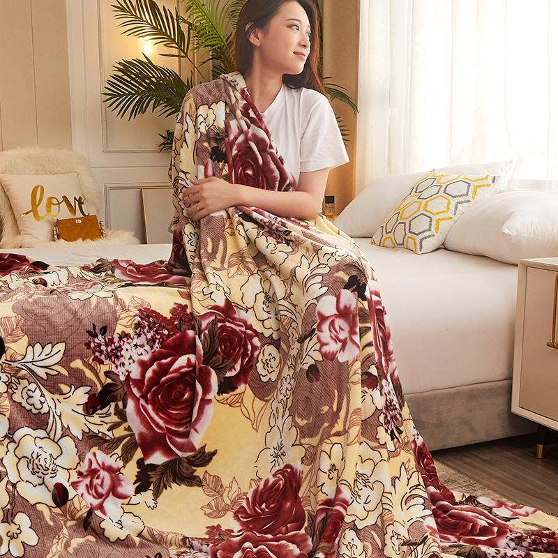 Elegant Flower Flannel Blanket Botanical Floral Printed Bed Blankets Super Soft Plush Throw Blanket for Home Sofa Couch Travel
