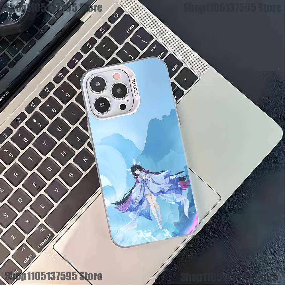 G-Genshin Impact Columbina Phone Case For iPhone 17,16,15,14,13,12,11,Pro,XS,Max,Plus,Mini,SE4,E White Matte Shockproof Cover
