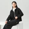 Casual Zipper Sweater Cardigan Crew Neck Drawstring Women's Woolen Jacket Wool Cashmere Top Fashion Casual