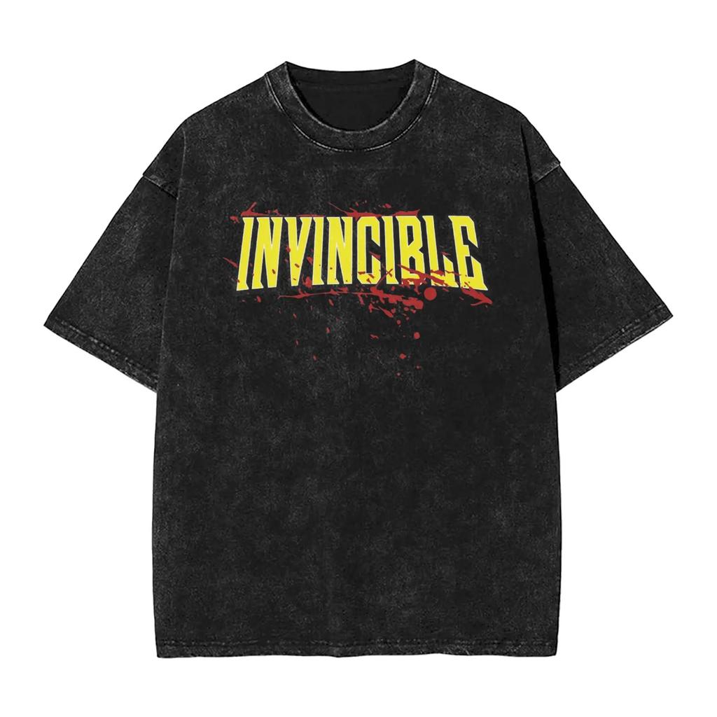 New 2025 Pure Cotton Tv Series Anime Invincible Mark Grayson Tshirt For Men Round Neck Pure Cotton Washed Clothing Neutral