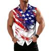 Men's Workwear Lapel Button-Down Vest Shirt - Lightweight Sleeveless Top