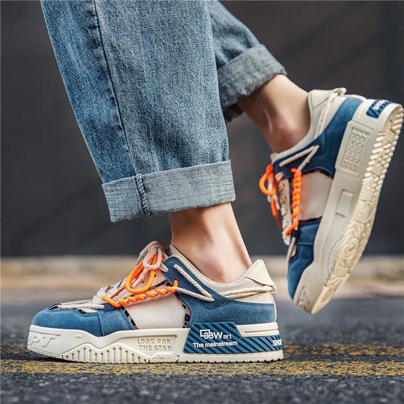 Mode Herrenschuhe Sneaker Mode Schnürschuhe Skateboardschuhe Bequeme Atmungsaktive Vulkanisierte Schuhe Studenten Sportschuh Zapatillas