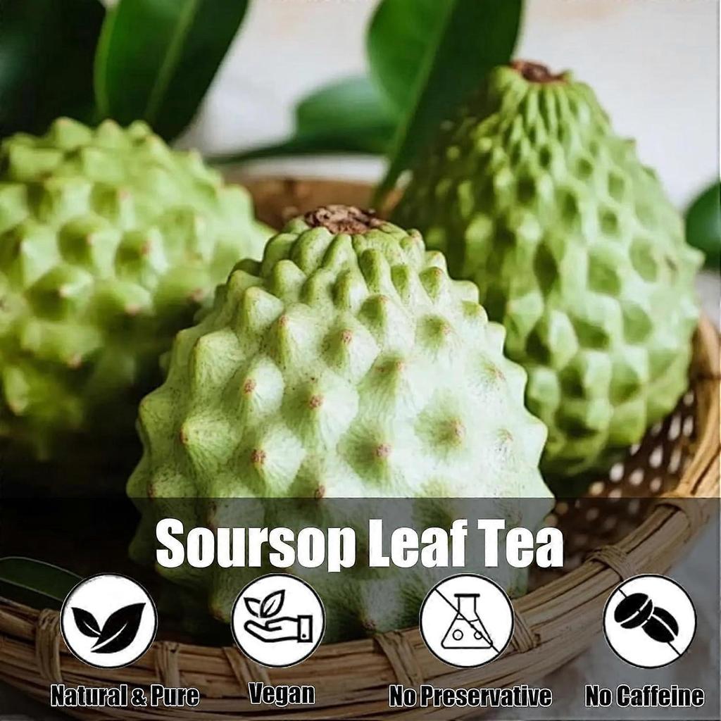40 Premium Soursop Graviola Leaf Tea Bags, 100% Natural and Pure from Soursop Leaves, Handmade, Made With Natural Materials-Corn Fiber Tea Bag
