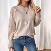 Damen Herbst Strickpullover Rundhals Pullover