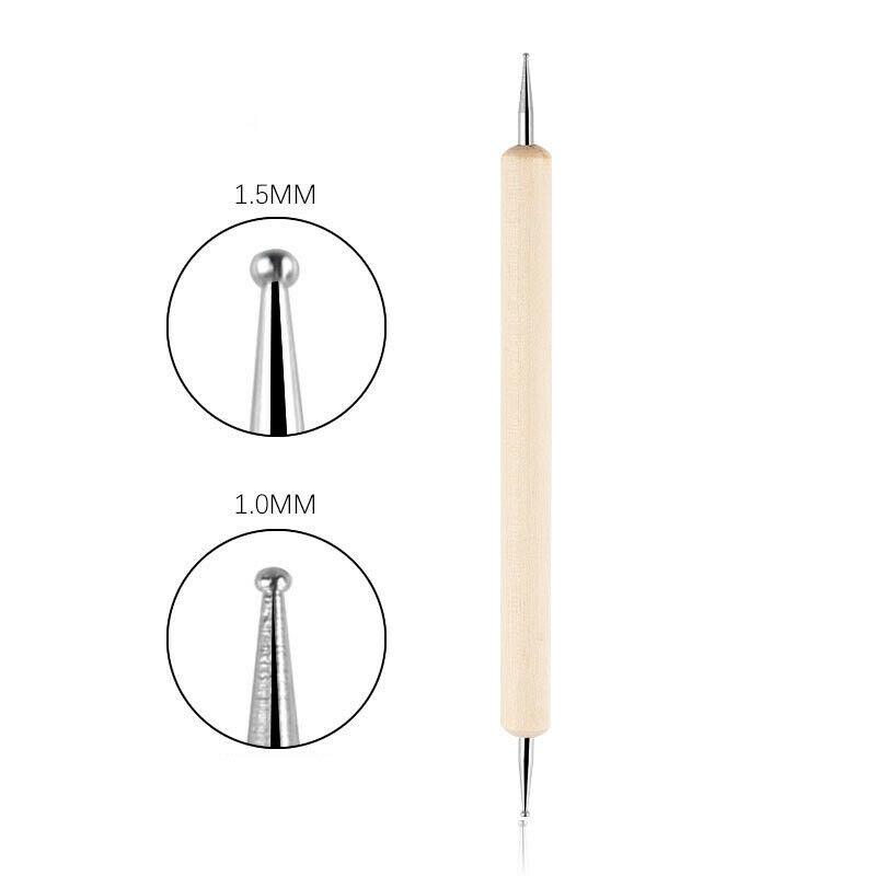 

1 шт., профессиональные 2 способа, ручка для дизайна ногтей, пластиковая вихревая деревянная мраморная сталь, точечные стразы, маникюрные инструменты дубильная кора