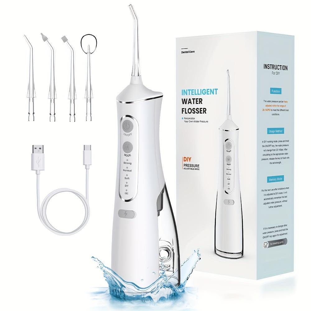 Portable Cordless Water Flosser 4 Cleaning Modes USB Rechargeable 1500mAh Lithium Battery Dental Flosser for Teeth Cleaning Oral Irrigator