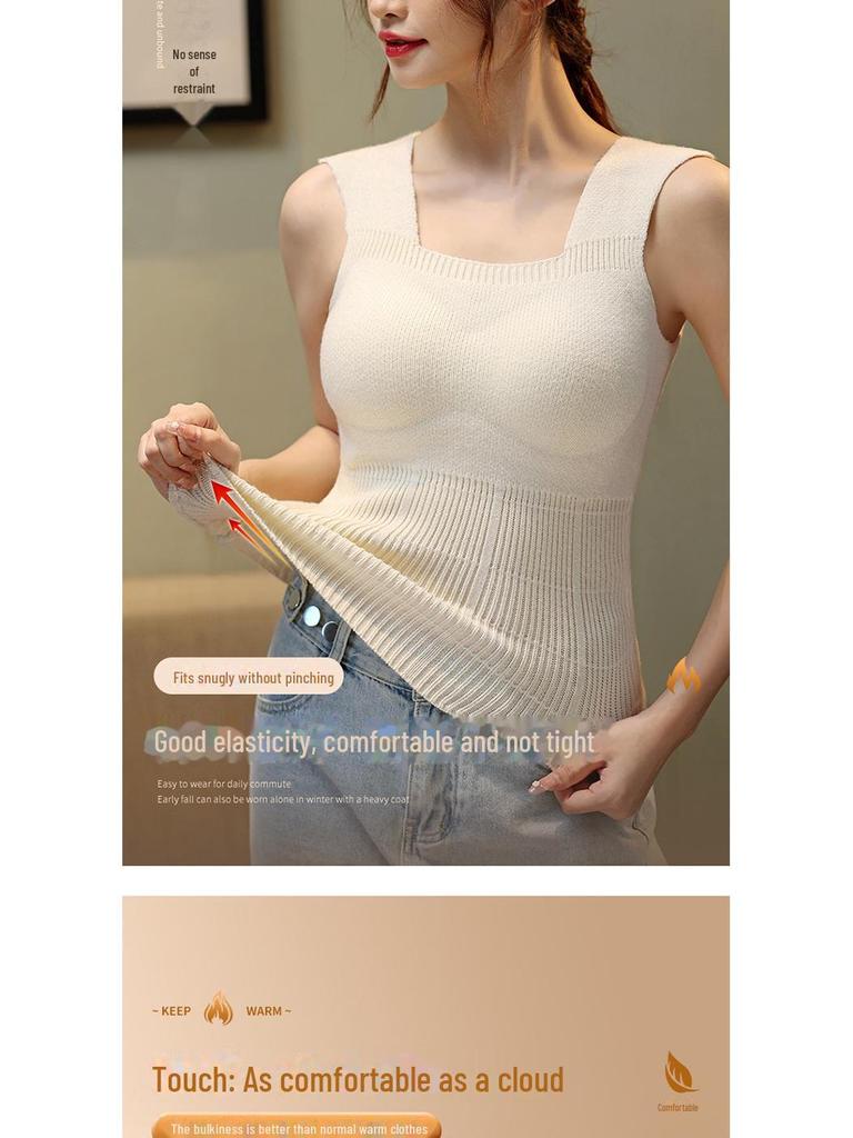 Women's Plus Size Self-Heating Velvet Vest - Thickened & Warm