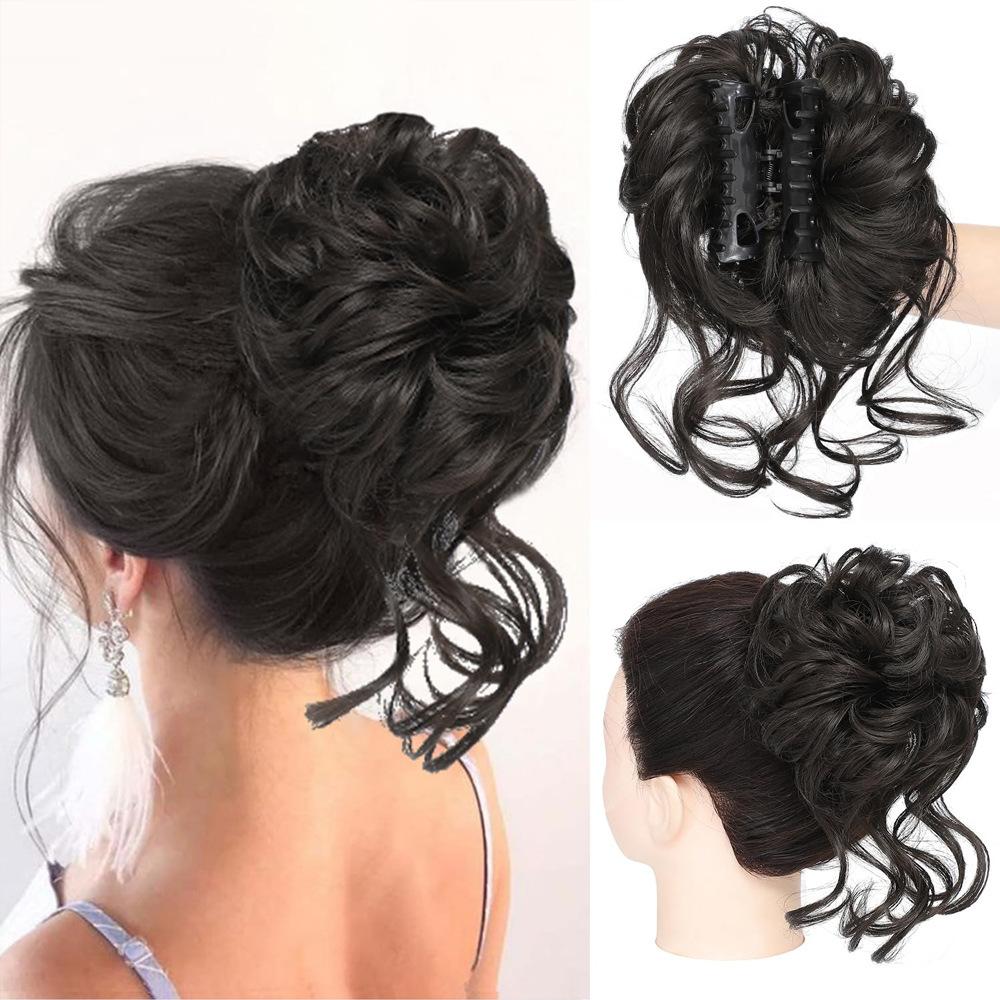 Women's Long Hair  Curly Hair High-end Sense  Flower Bud Hair Flower Wig