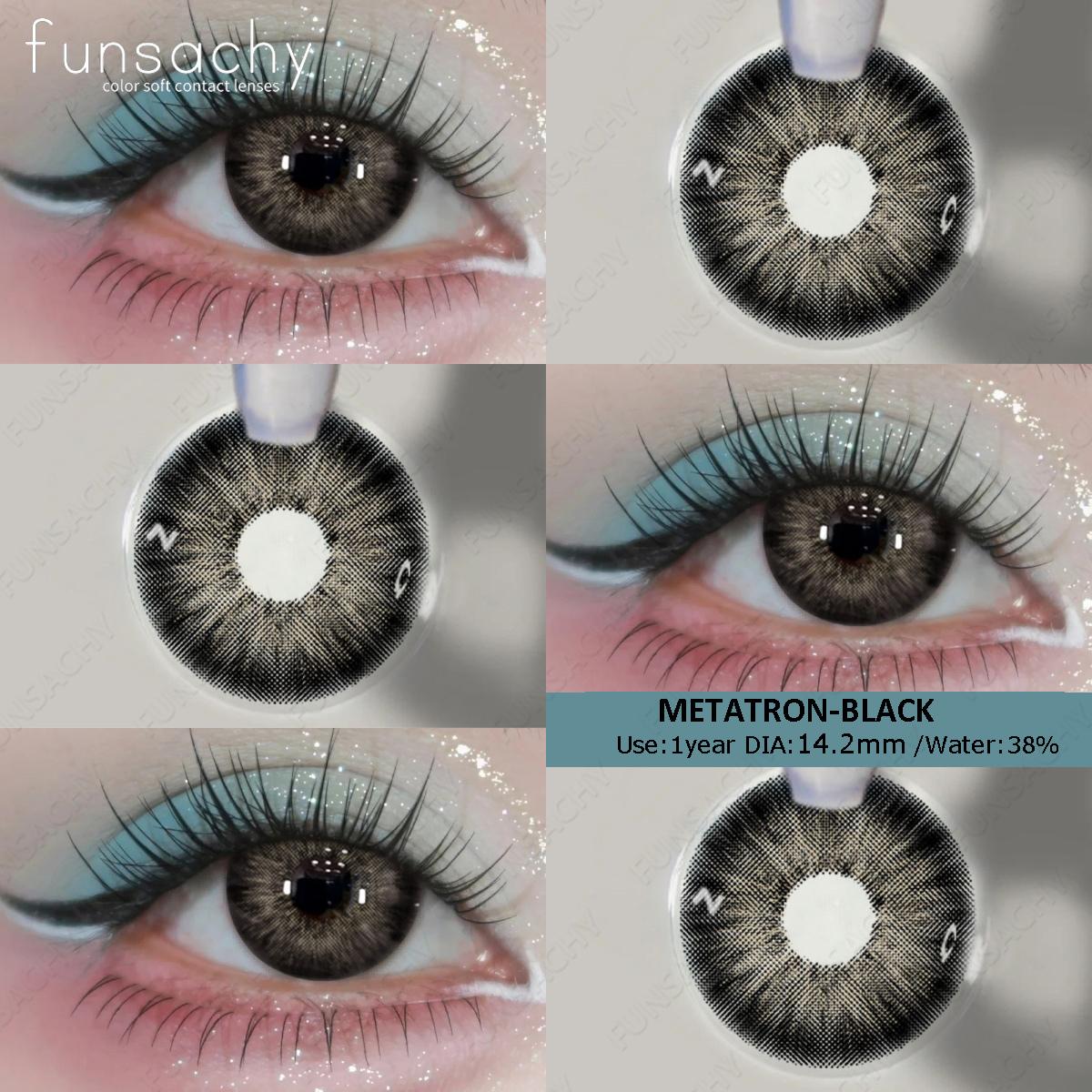 

FUNSACHY 1 пара цветных синих контактных линз Красивая косметика Зрачок зеленые линзы Глаза контактные линзы модные годовые коричневые линзы