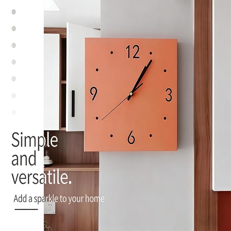 Double Sided Corner Wall Clock,Decorative Wall Clocks with Light for Living Room Decors Wall Mounted Angles Clocks Gift