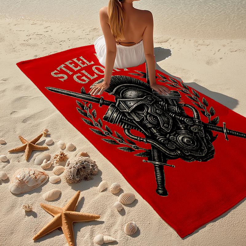 Gladiator Helmet Fashion Beach Towel: Ideal for Summer Adventures Soft, absorbent and quick drying suitable for swimming and bathing
