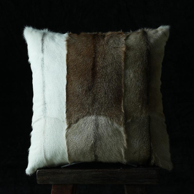 Plush Cow Print Pillowcase 50x50cm Double-sided Cushion Cover Artistic Color-block Throw Pillow Cover Home Decor