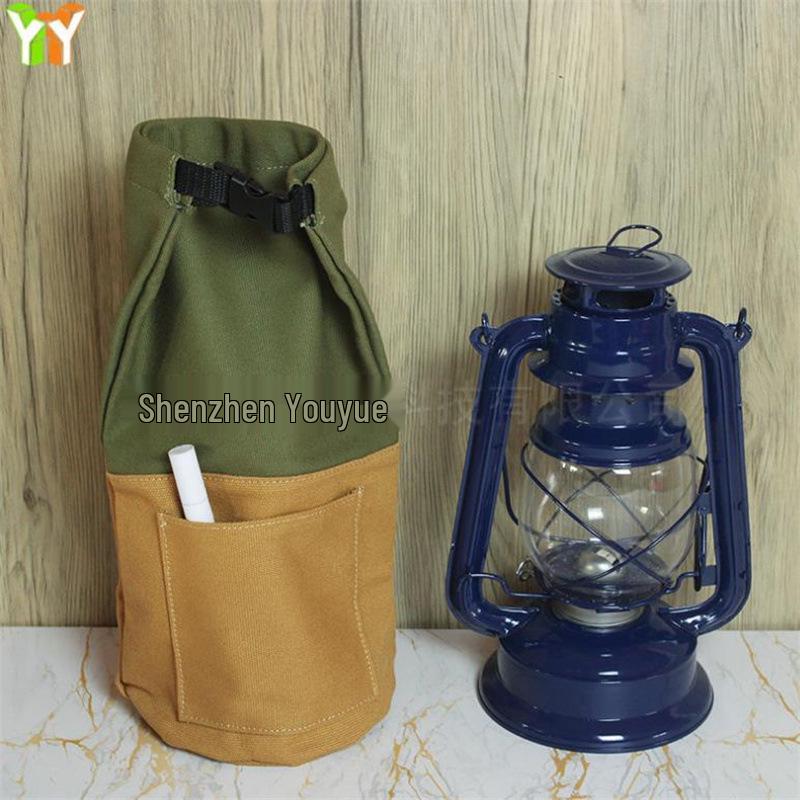 

Винтажная холщовая сумка-тоут для хранения керосиновой лампы - Сумка-чехол для кемпинга на открытом воздухе коричневый/зелёный