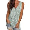 Women's Casual Fashion V-Neck Sleeveless Pullover Top Printed Vest T-Shirt