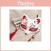 Japanese Anime Half Face Fox Mask Handpainted Kitsune Cosplay Halloween Costume Accessory