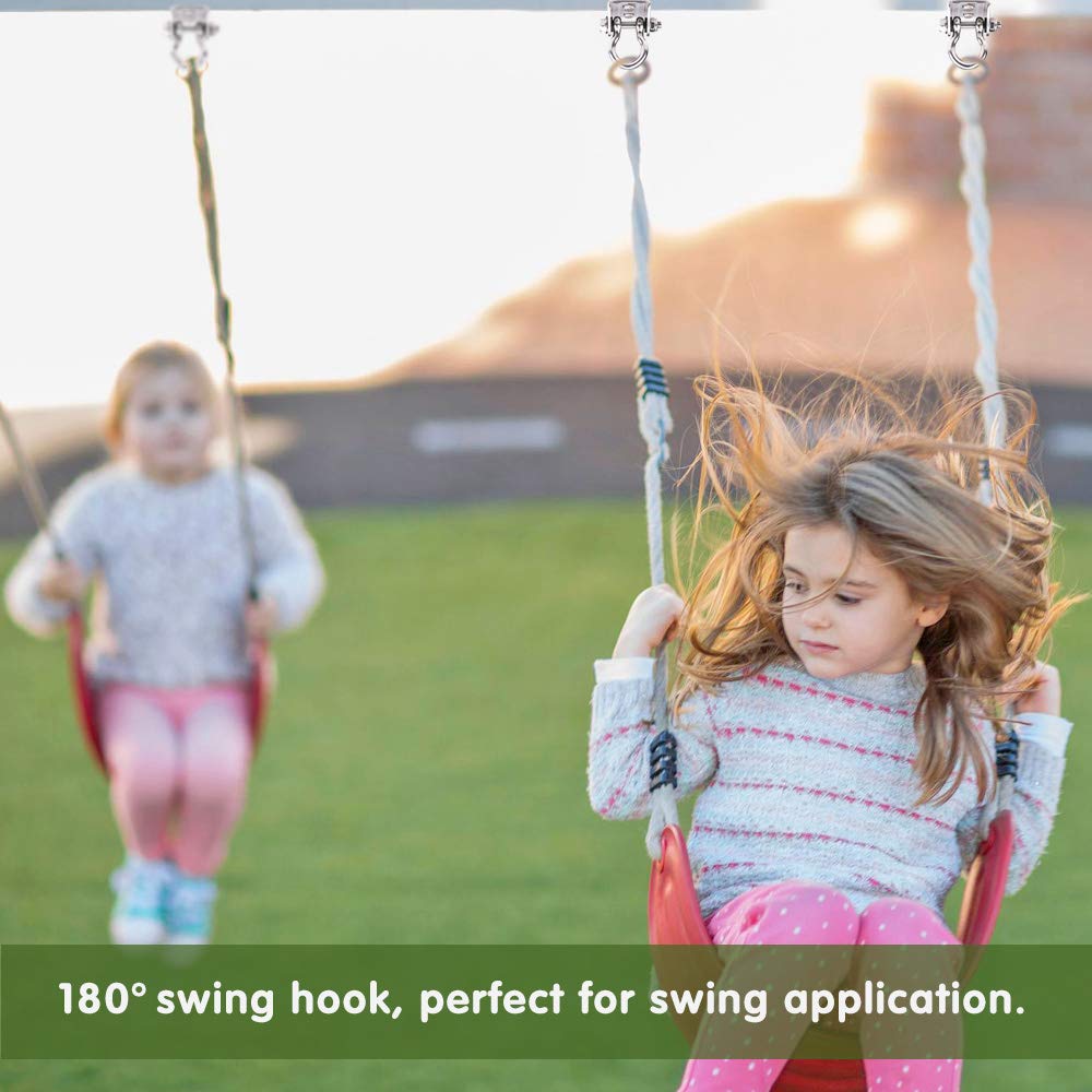 WAREMAID 2 st Rostfritt Stål 180 Graders Sväng Takgunga Hängande Hängmattsstol Monterings Hängande Beslag för Inomhus Utomhus Aerial Yoga Trä