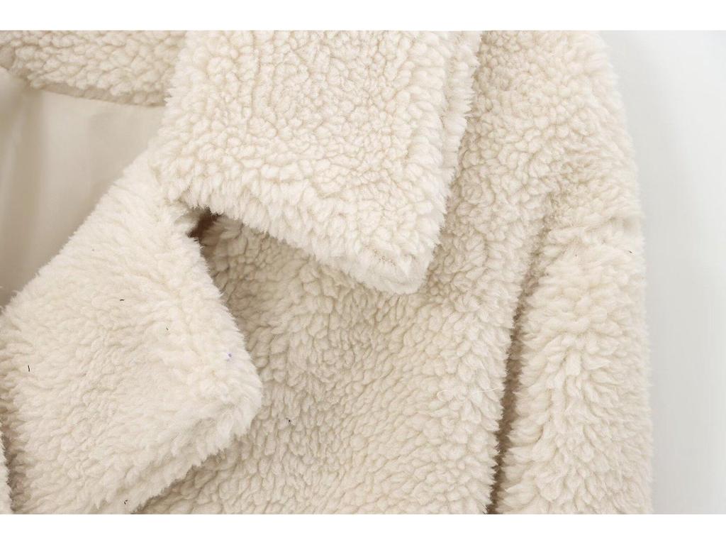2024 Fall/Winter Women's Faux Fur Solid Color Overcoat: European & American Style