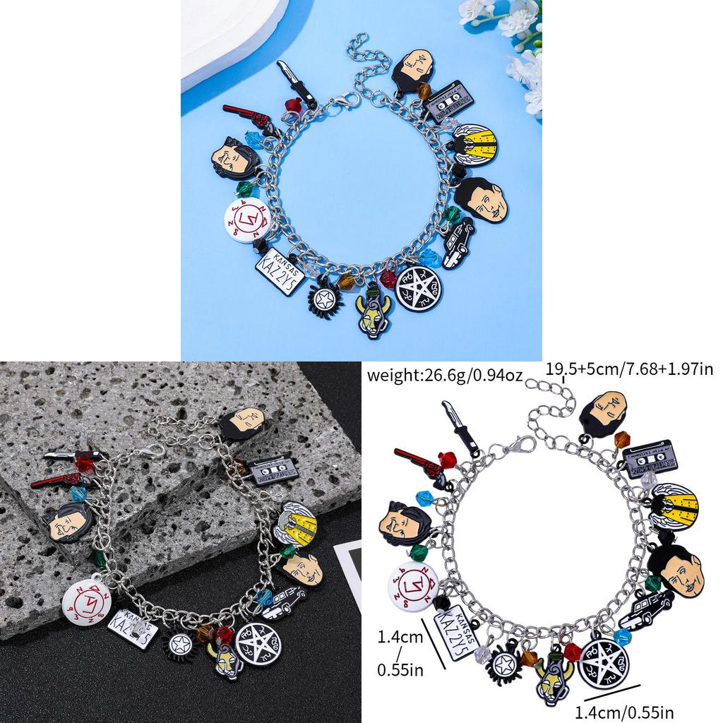 Evil Spirits Bracelet Alloy Pendant Unisex Cartoon Style Gift For Fans