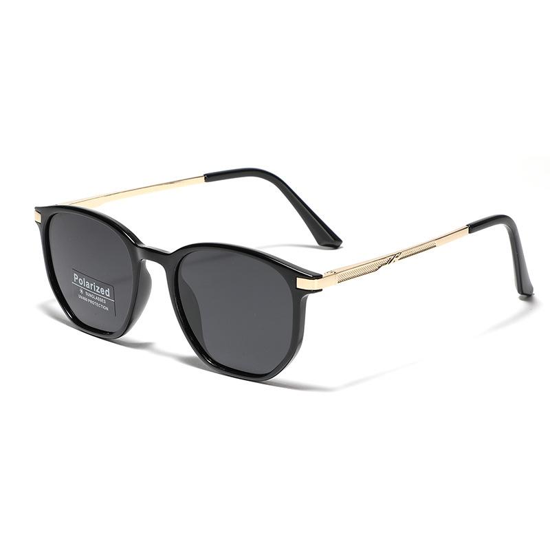 Glasses Round Wind Sunglasses Men'S Polarized Glasses Semi-Metal Sunglasses Women'S
