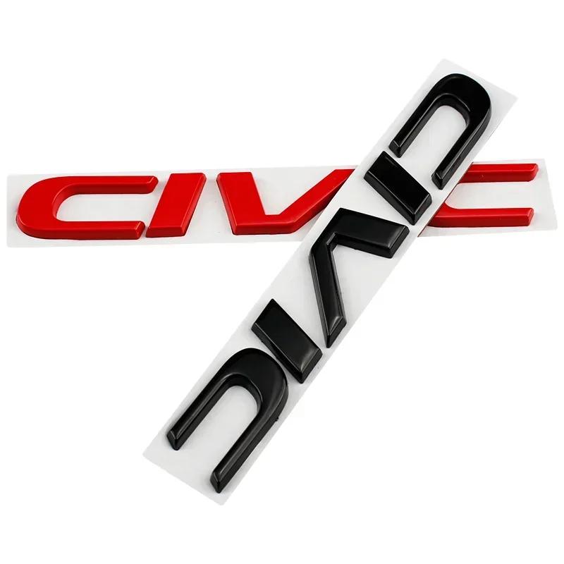 Metal 3D Car Stickers Side Fender Badge Rear Trunk Emblem Decal Styling for Honda CIVIC Logo 10th 11th 8th 2025 2023 Accessories