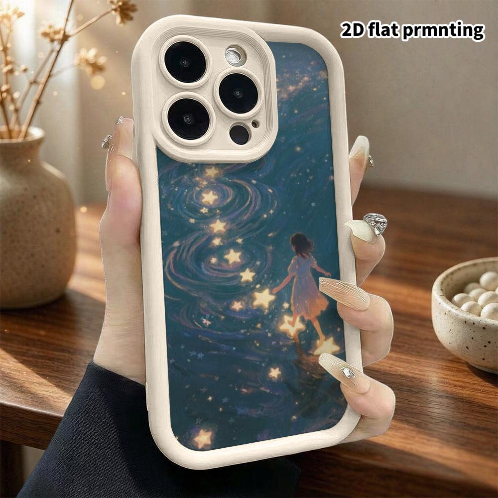 Phone case: 2D flat, fits iPhone 18 17 16 15 14 13 Pro, Star Girl, perfect Christmas and Halloween holiday gift
