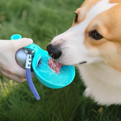 Spherical Dog Water Bottle Portable Pet Water Dispenser Leak-Proof Stainless Steel Bottle with Foldable Silicone Bowl for Dogs Travel Outdoor Walking