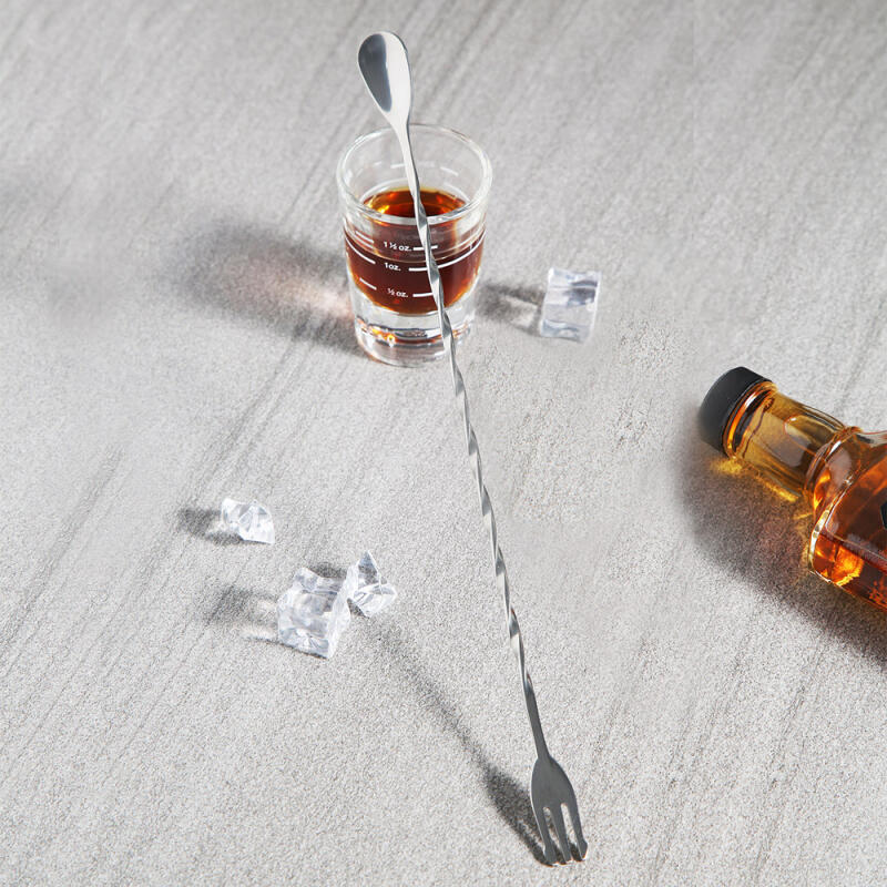 Cookco Stainless Steel Cocktail Long Spoon Muddler 30cm (fork compatible)