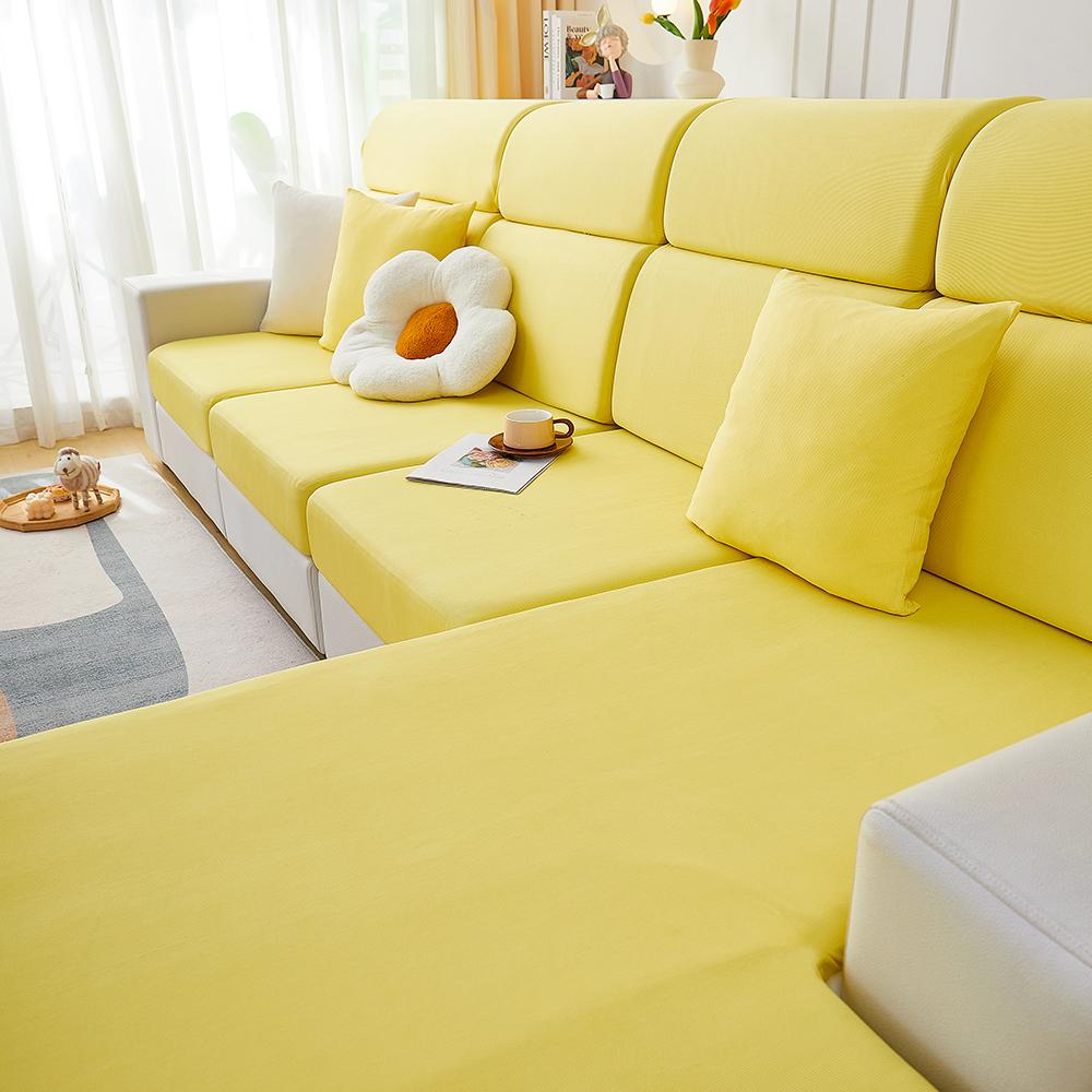 

Универсальный эластичный чехол для дивана Four Seasons, сплошной цвет, простое современное полотенце для дивана, полное покрытие, диванная подушка с ледяной шелковой нитью Backrest-S жёлтый