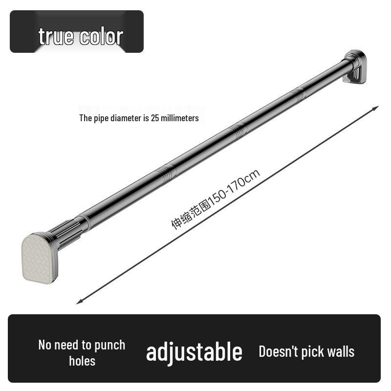 Retractable Stainless Steel Clothesline & Shower Curtain Rod Combo for Balcony and Bathroom